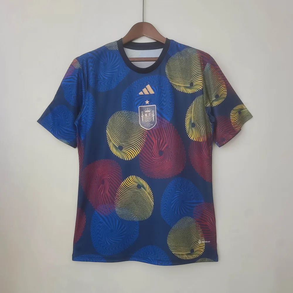 2022 Spain Training Wear Colorful Soccer Shirt — main view