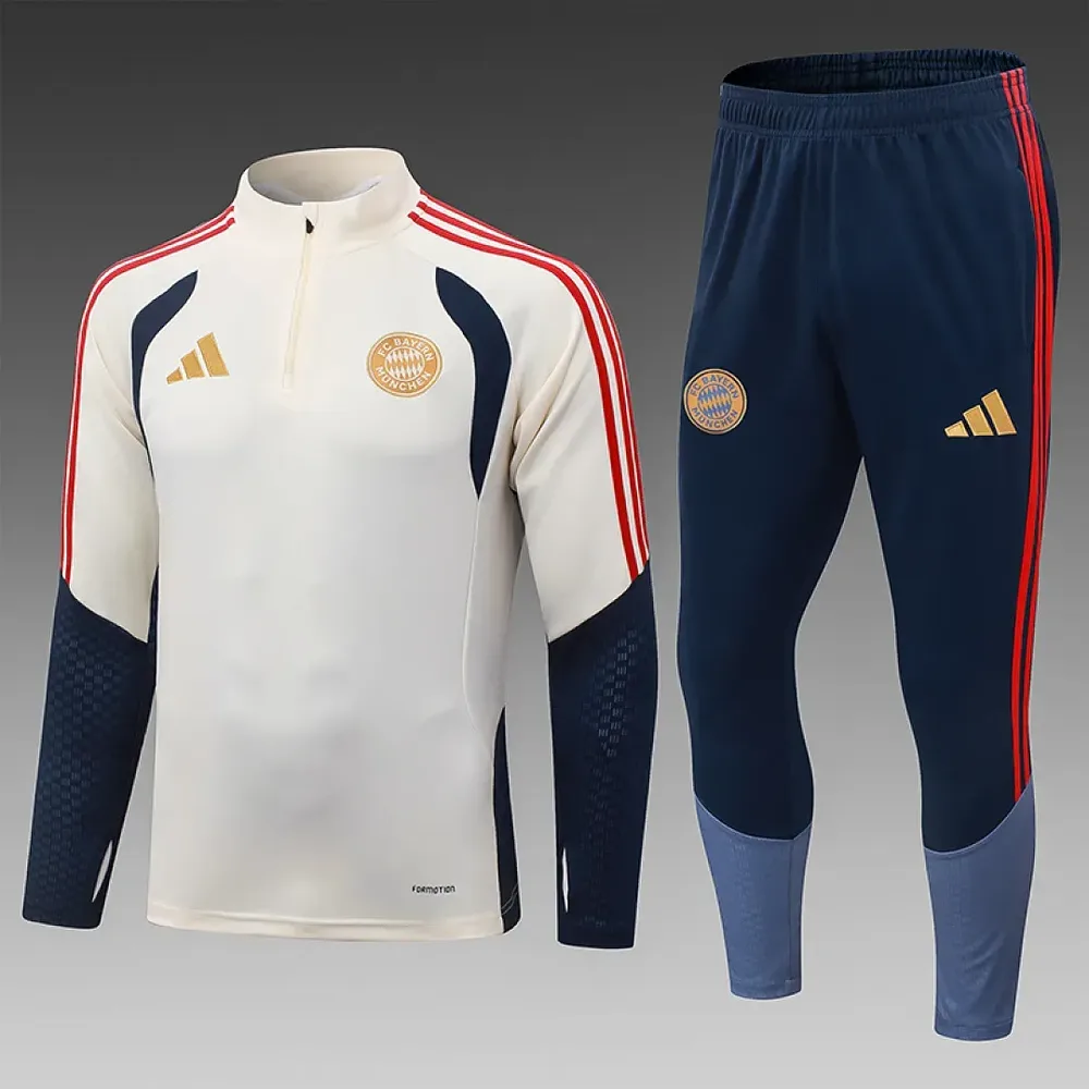 Ensemble survêtement d'entraînement demi-zip Bayern Munich 2026/2027 jaune pâle landaise  — main view
