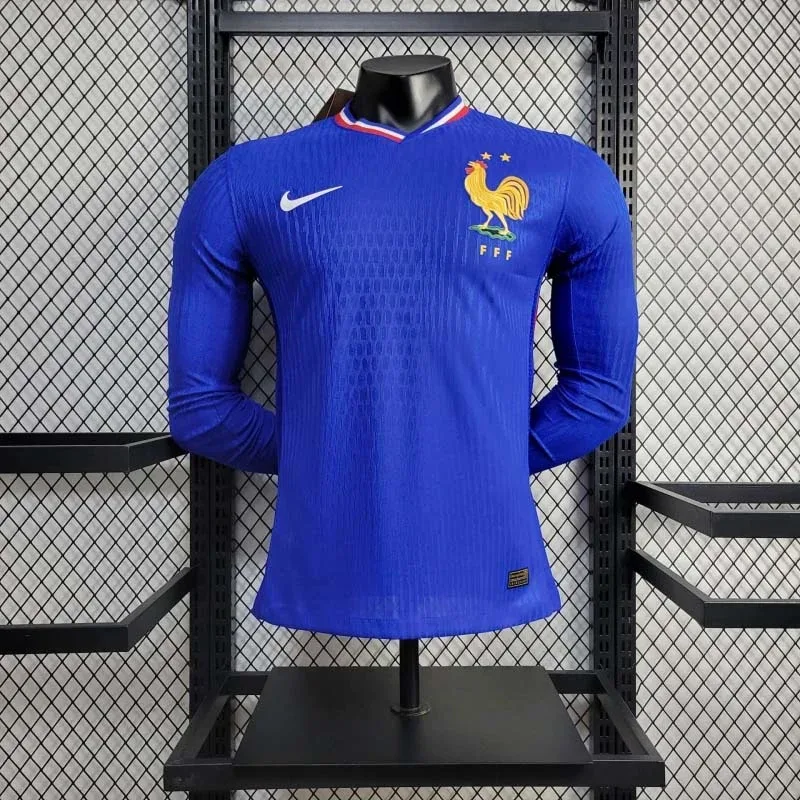 Maillot de football France Domicile 2024 Manches Longues AAA qualité fan — main view