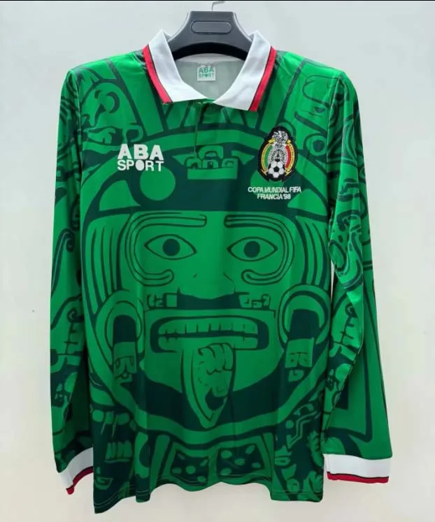 1998 Retro Long Sleeve Mexico Home Football Shirt  — main view