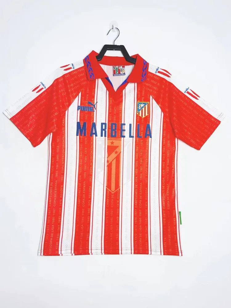 1995/1996 Retro Atletico Madrid Home Soccer Jersey  — main view