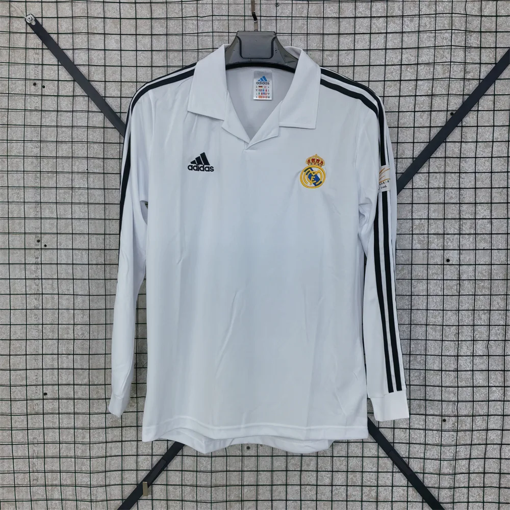 2002/2003 Retro Long Sleeve Real Madrid Champions League Edition Home Football Jersey   — main view