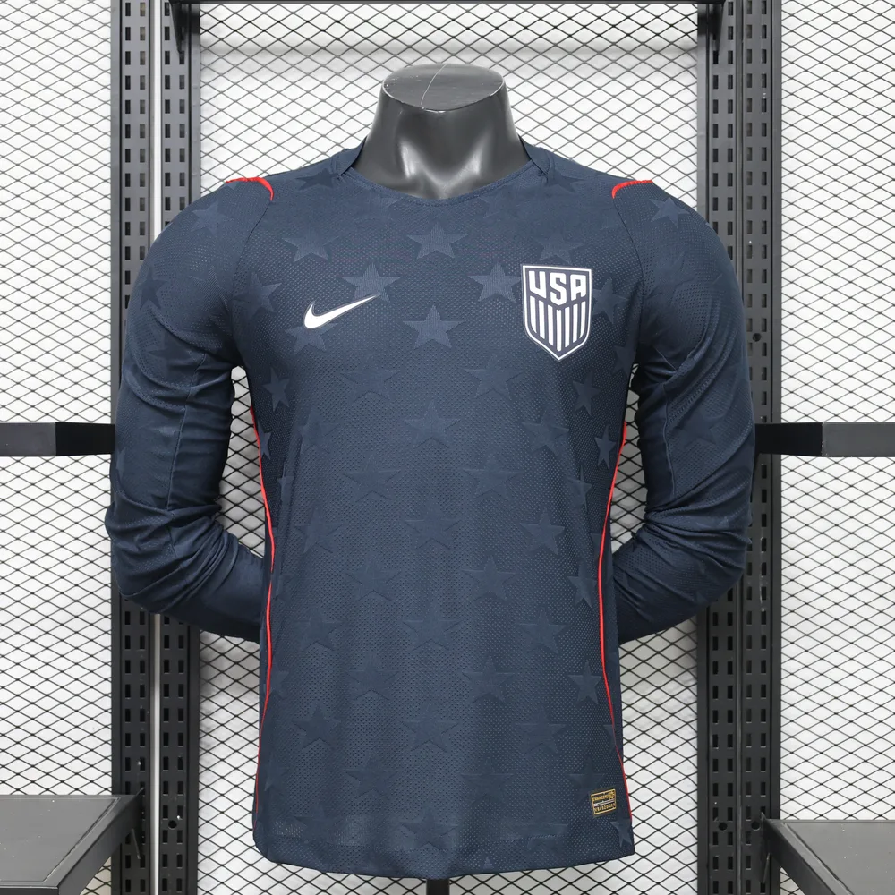 Maillot de football extérieur États-Unis manches longues 2026 Version Joueur AAA qualité fan — main view