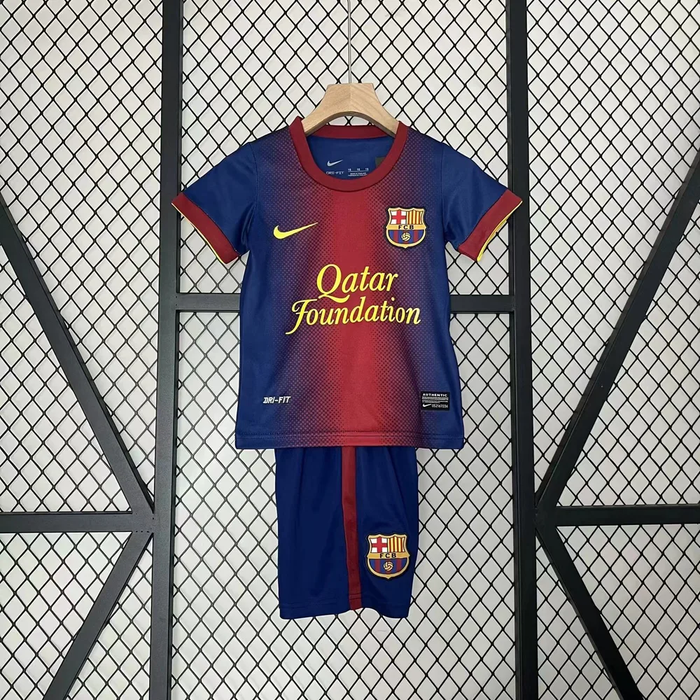 2012/2013 رجعي برشلونة قميص كرة قدم المنزل جودة تايلاندية مقاس أطفال — main view