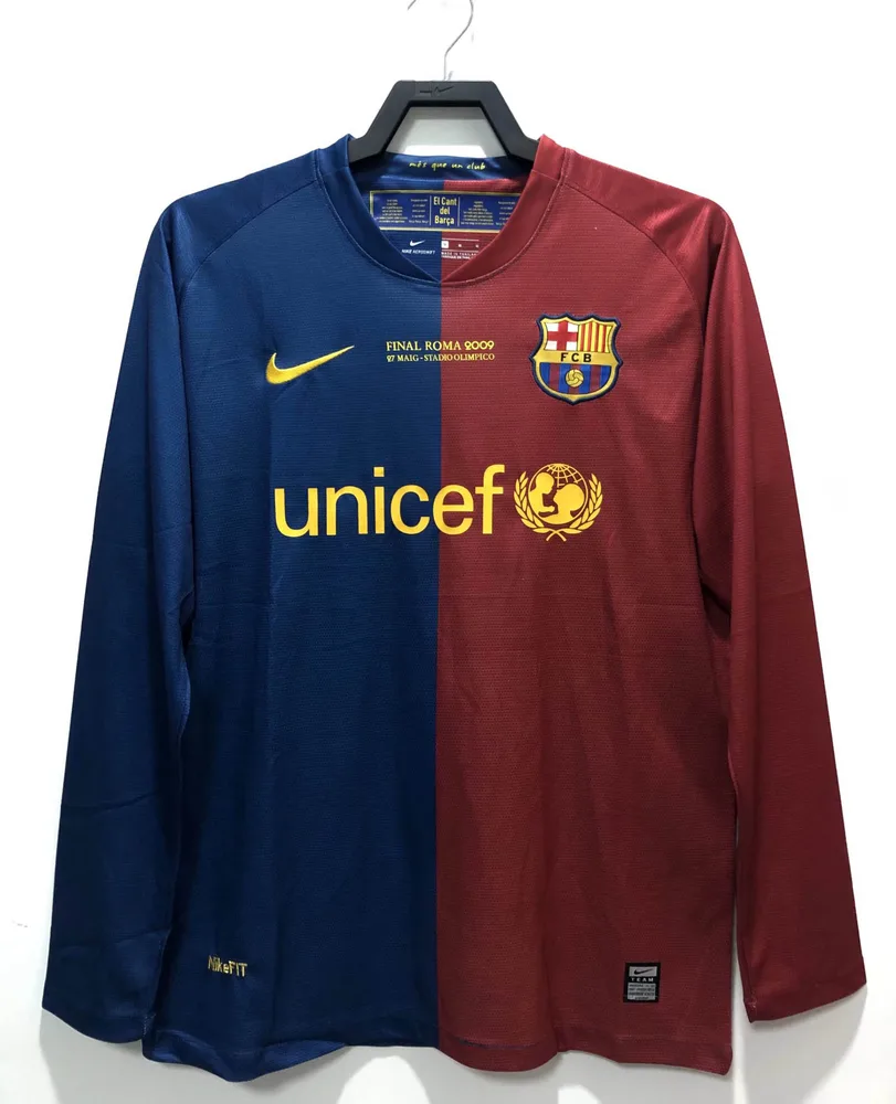 Maillot de football domicile manches longues rétro 2008/2009 Barcelone Ligue des Champions  — main view