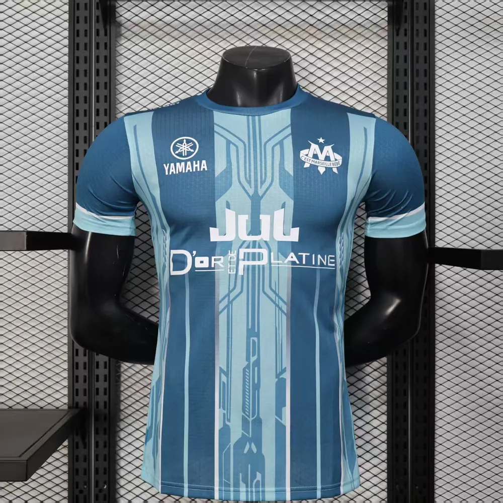 Camisa de Futebol Olympique de Marseille Edição Especial Azul Superior Versão Jogador 2025/2026  — main view