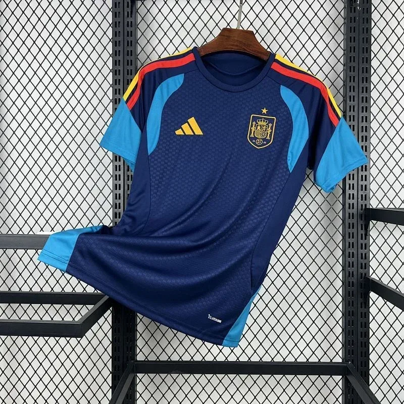 2026 Spain Nationalmannschaft Trainingsanzug Blau Fußballtrikot   — main view