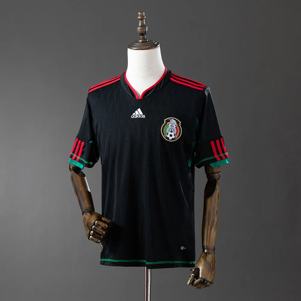 2010 Retro Mexico Away Black Football Shirt  — main view
