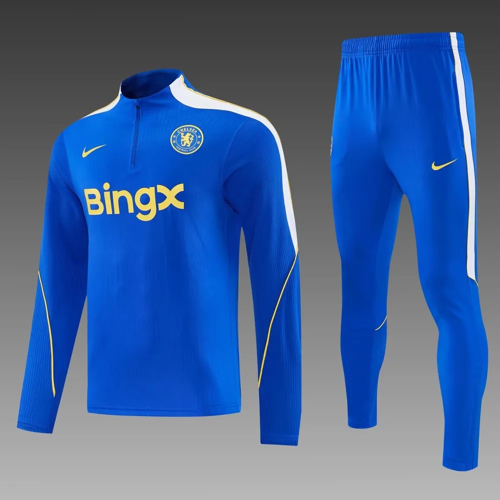 2026/2027 Chelsea Survêtement Mi-Tirant Bleu Ensemble Maillot Football   — main view