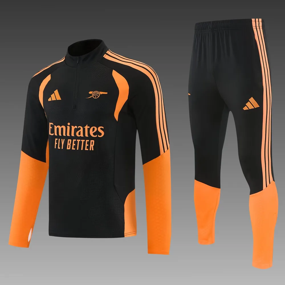 2026/2027 Arsenal Half-Pull Training Suit Orange Black Football Jersey   — main view