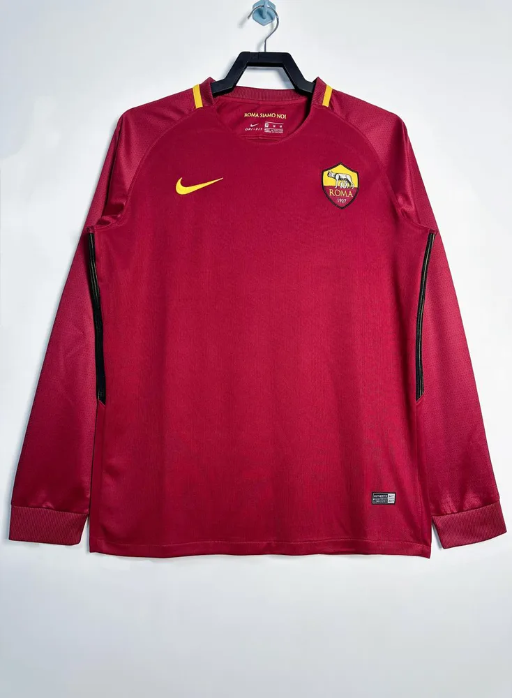 2017-2018 Rétro Manches Longues Roma Domicile Maillot de Football  — main view