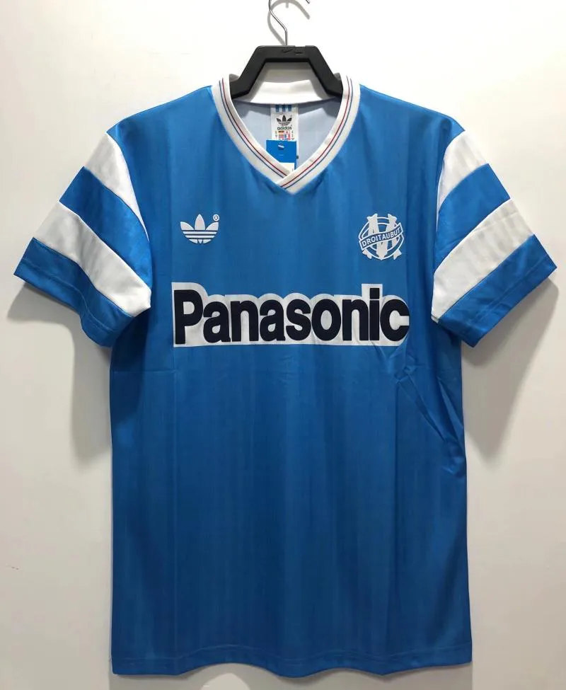 1990 Retro Olympique de Marseille Camiseta Visitante Fútbol  — main view