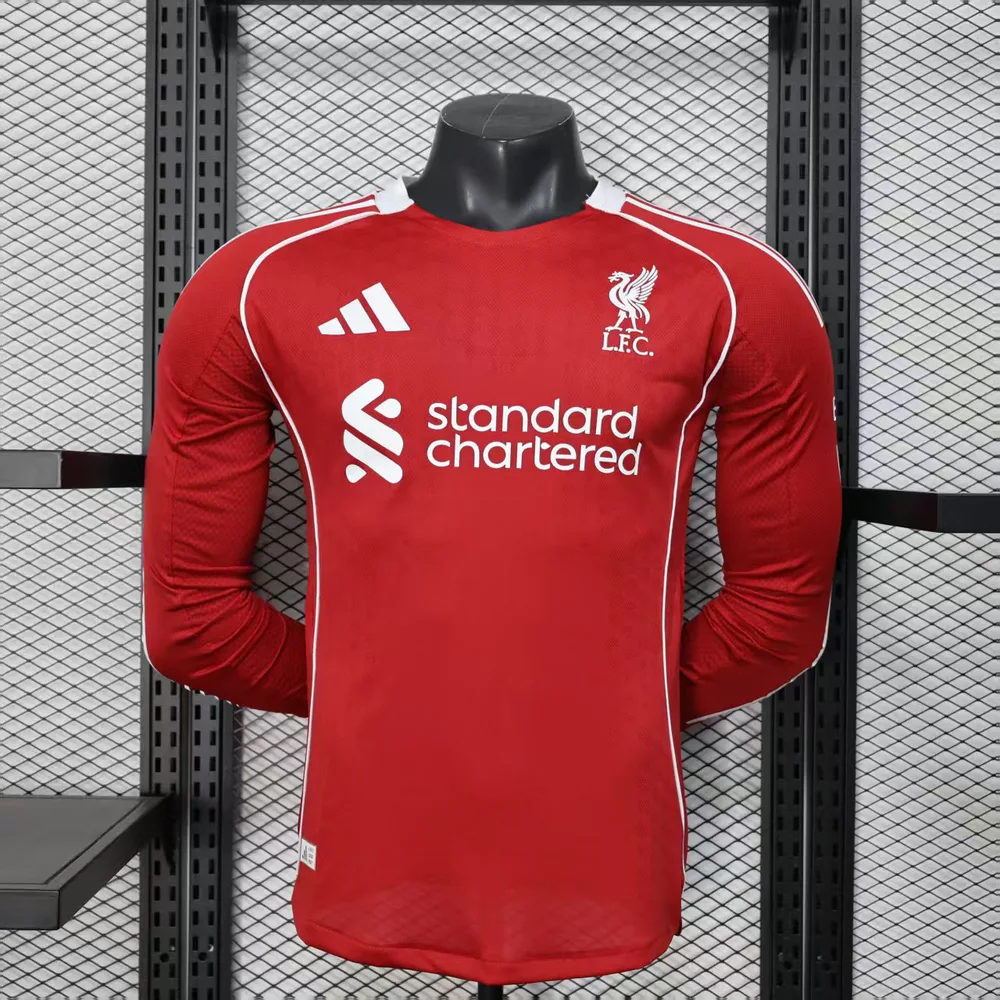2025/2026 Spielerversion Liverpool Heim Langarm Fußballtrikot   — main view
