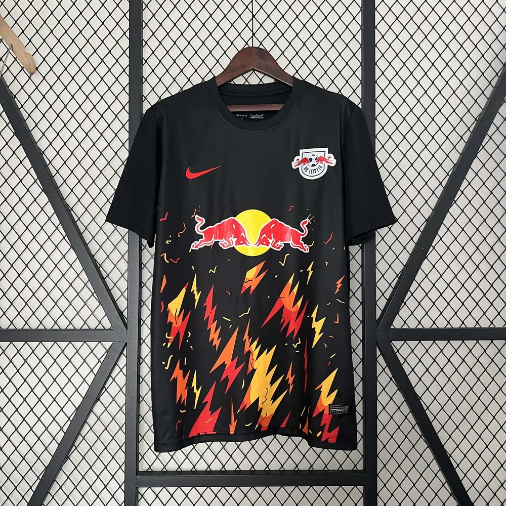 2024-2025 Leipzig Sonderausgabe Schwarzes Fußballtrikot  — main view