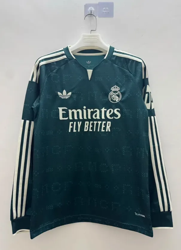 قميص ريال مدريد الخارجي لكرة القدم بأكمام طويلة 2026/2027 جودة تايلاندية  — main view