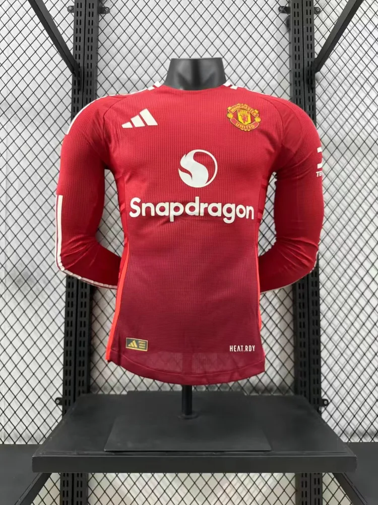 2024/2025 Spielerversion Manchester United Heim Langarm Fußballtrikot AAA fan-gradät — main view