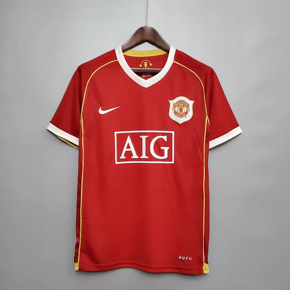 قميص كرة قدم مانشستر يونايتد المنزلي رجعي 2006/2007 جودة تايلاندية — main view