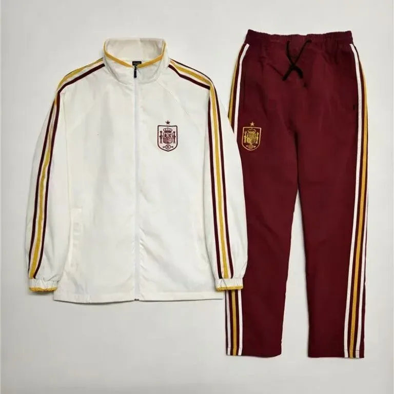 2026 Spain Nationalmannschaft Windbreaker Weiß Fußballtrikot Set   — main view