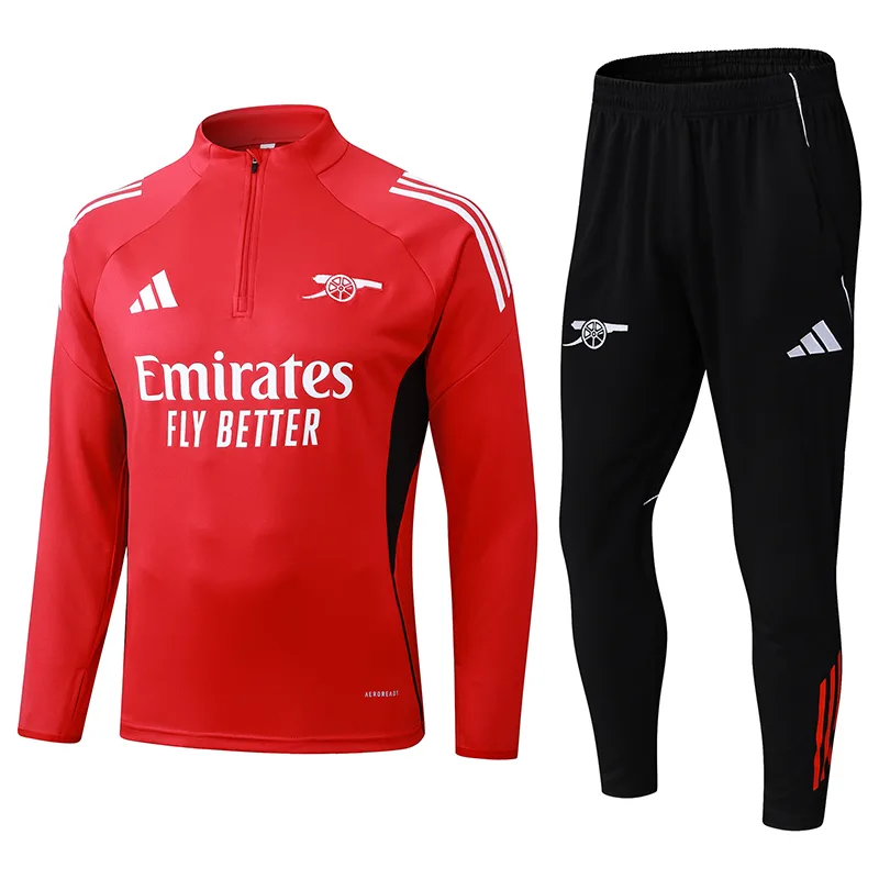 2025/2026 Arsenal Halb-Reißverschluss Trainingsanzug Rot Fußballtrikot AAA fan-gradät Set — main view