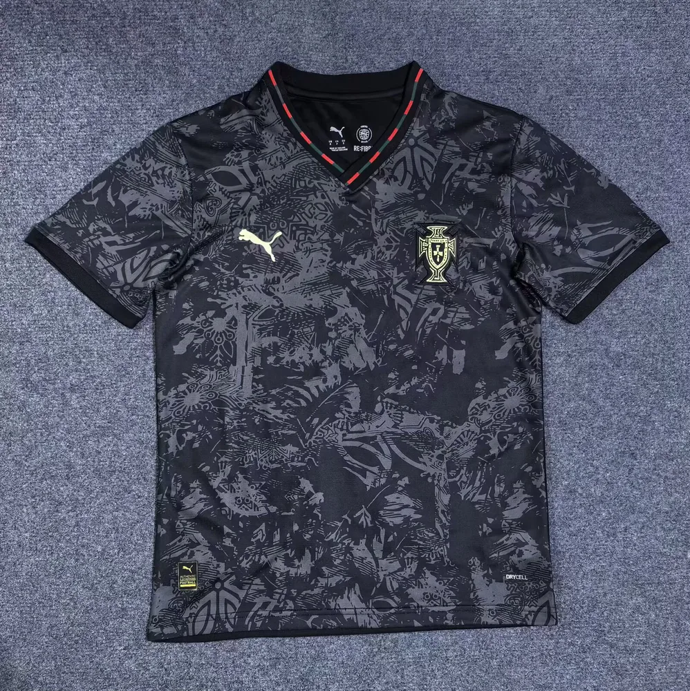 2025/2026 Portugal Sonderausgabe Grau-Schwarz Fußballtrikot AAA fan-gradät — main view