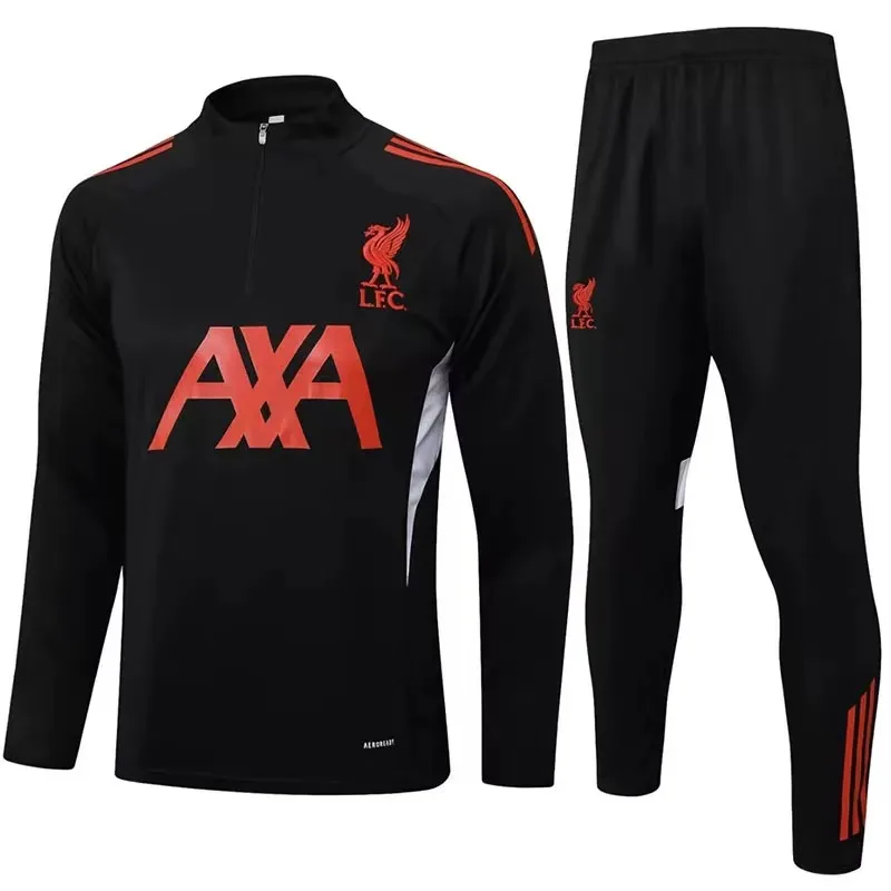 2025-2026 Liverpool Half-Pull Training Suit Black Jersey  Set — main view