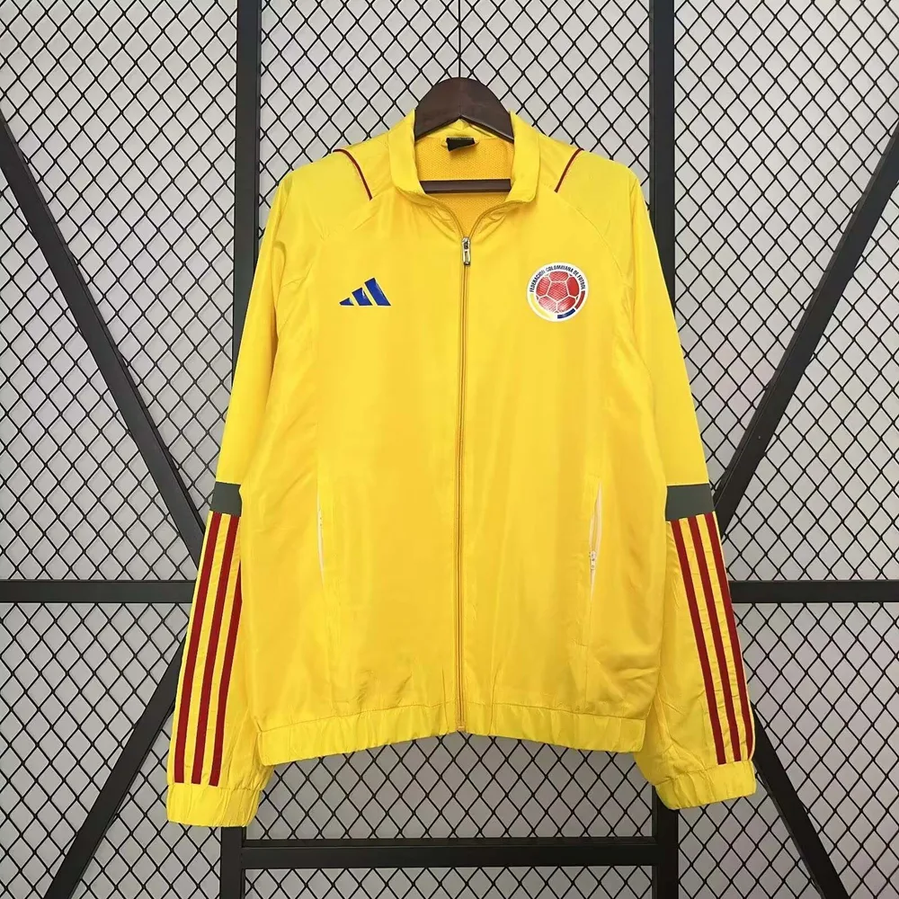2024 Colombia Windbreaker Yellow Soccer Jersey  — main view