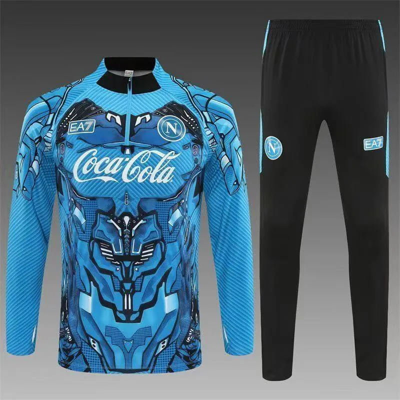 2025/2026 Napoli Half-Pull Trainingsanzug Blau Fußballtrikot  Set — main view
