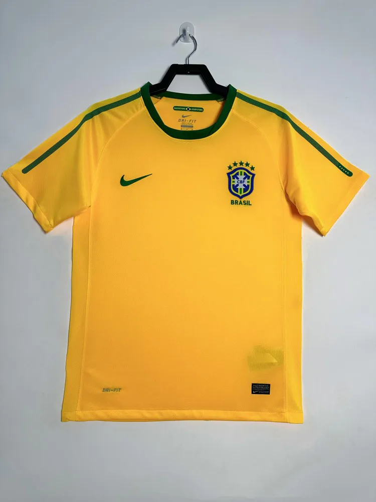 2010 Retro Brazil Home Soccer Jersey  — main view
