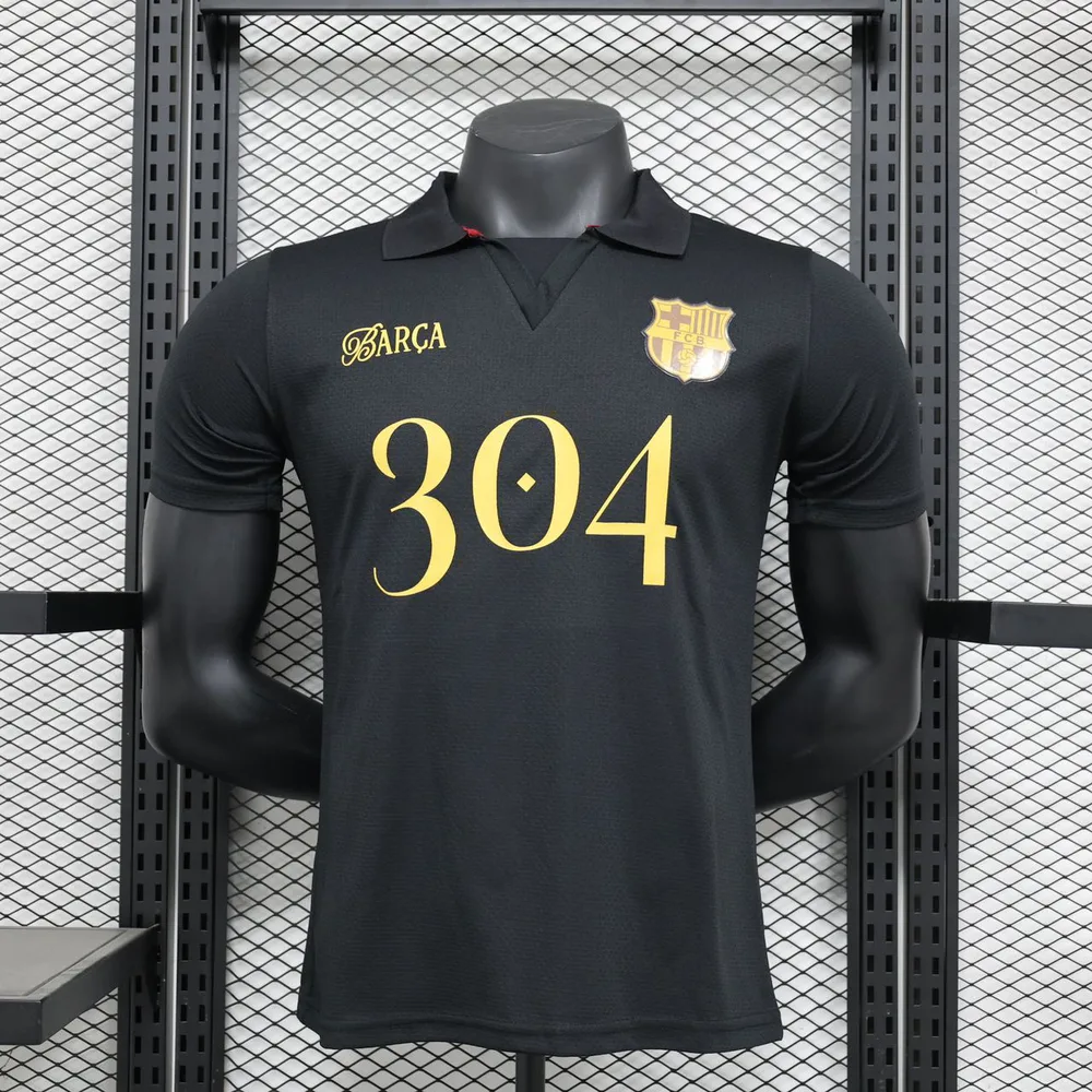 2024/2025 Spielerversion Barcelona 304 Jubiläumsedition Schwarzes Trikot  — main view