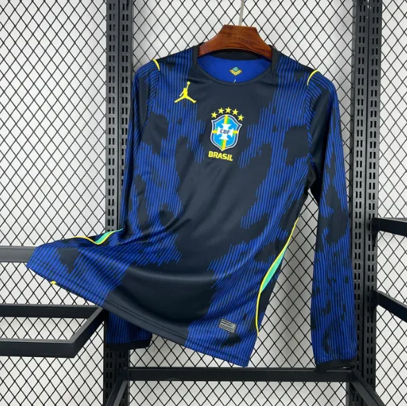 2026 Manga Longa Brasil Camisa Visitante AAA qualidade fã — main view