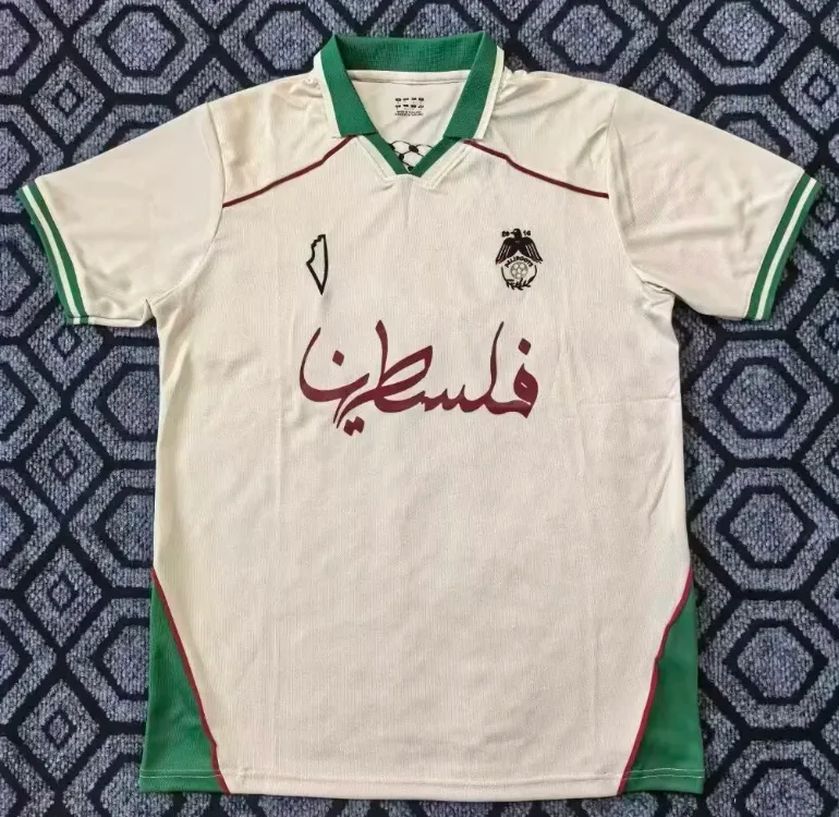 2025/2026 Palästina Gelb Grün Kragen Fußballtrikot AAA fan-gradät — main view