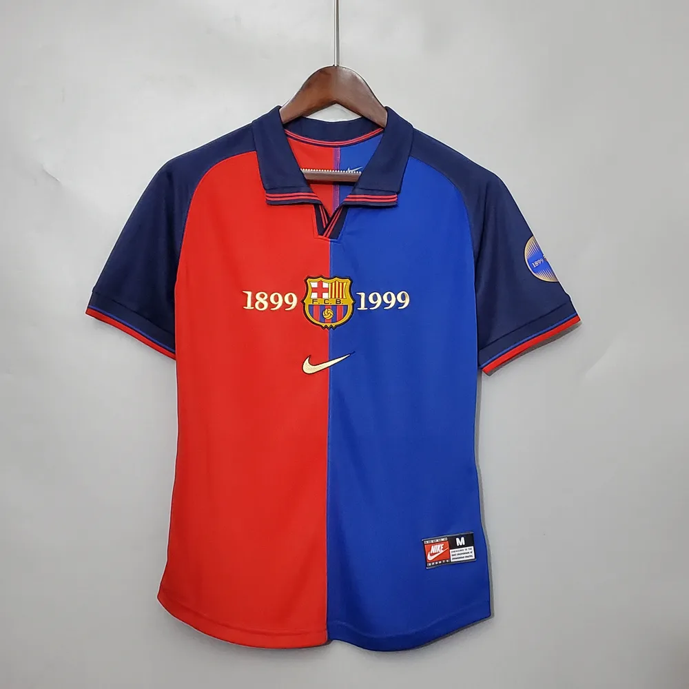 Camisa de Futebol Retro Barcelona Home Edição 100º Aniversário 1999/2000  — main view