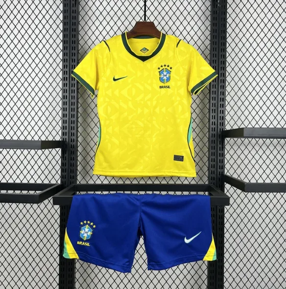 2026 Brazil Domicile Maillot de Foot AAA qualité fan Taille Enfant — main view