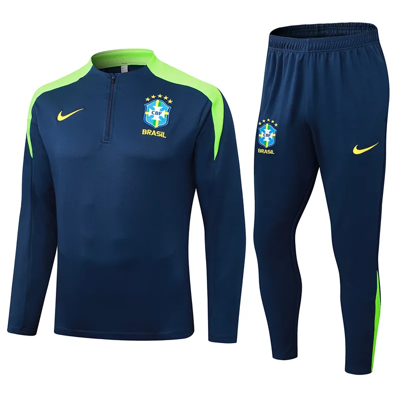 2025/2026 Conjunto de Entrenamiento Semi-Pull Azul Real Brasil Camiseta — main view