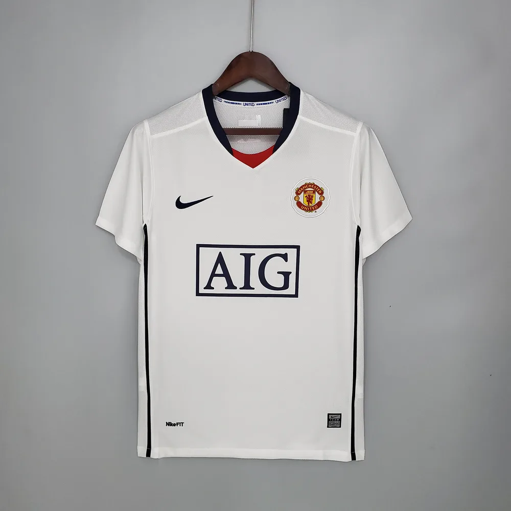 قميص كرة قدم مانشستر يونايتد الخارجي رجعي 2008/2009 جودة تايلاندية — main view