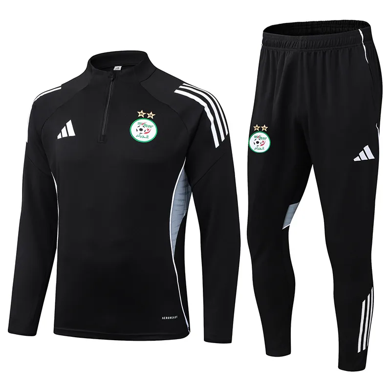 2025/2026 Argelia Selección Nacional Media Cremallera Chándal Entrenamiento Camiseta Negra  Set — main view