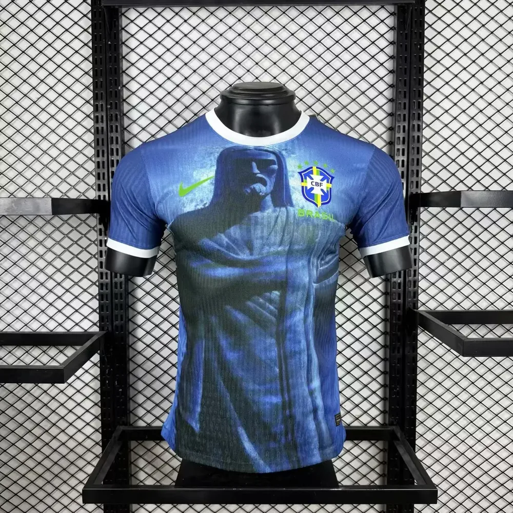 Camisa Brasil 2025/2026 Versão Jogador Edição Especial Jesus Futebol Jersey  — main view