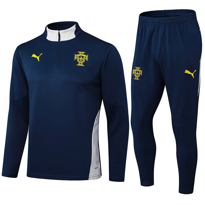Tenue d'entraînement mi-zippée Portugal 2025-2026 Bleu Royal Football Shirt Set — main view