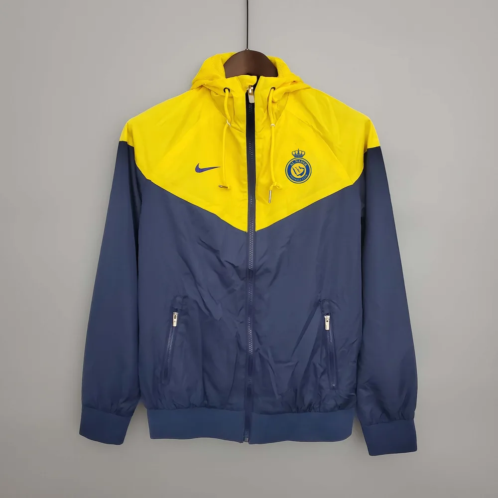 2023/2024 Al-Nassr Windbreaker Navy blue and yellow Soccer Jersey  — main view