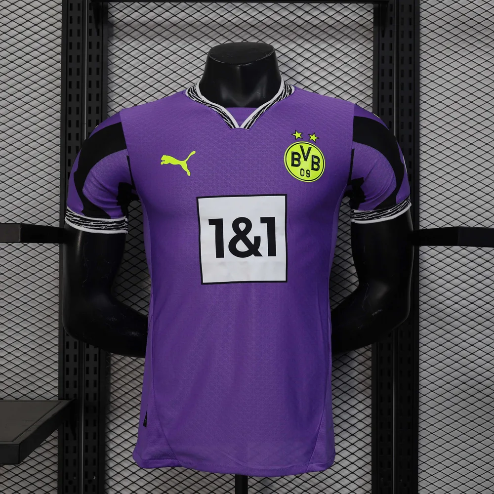 2025/2026 Version Joueur Dortmund Gardien Violet Maillot de football  landaise — main view