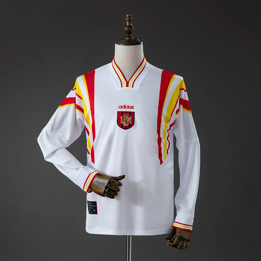 1996 Retro Spanien Auswärts-Langarmtrikot AAA Fan-Qualität — main view