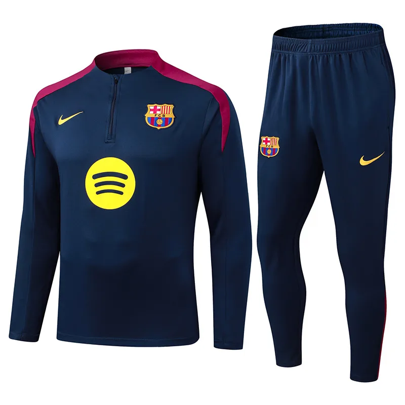 2025/2026 Barcelona Half-Pull Training Suit Royal Blue Jersey  Set 01 — main view