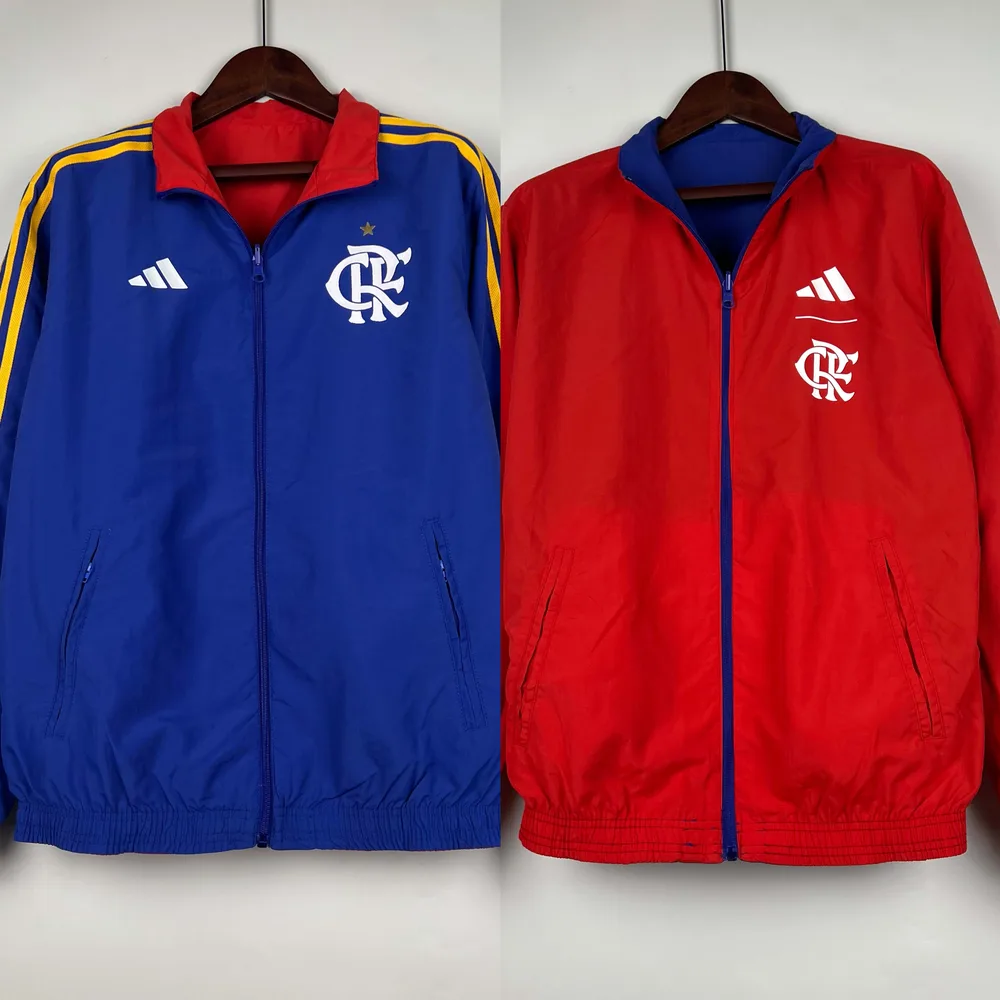 2023-2024 Flamengo Lässig Wende-Windbreaker (Blau-Rot) Fußballtrikot AAA fan-gradät — main view