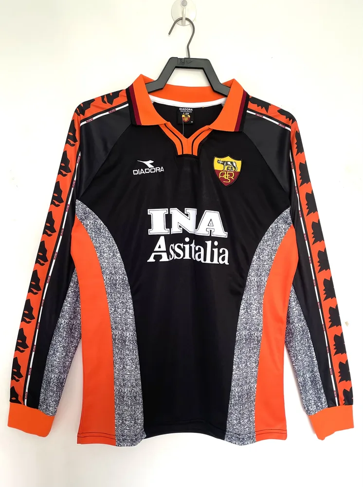 1998/1999 Langarm Retro Roma Drittauswärts Fußballtrikot   — main view