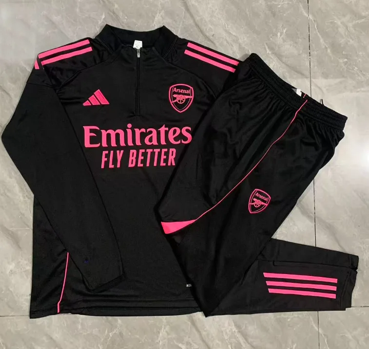 2025/2026 Arsenal Half-Pull Training Suit Black Football Shirt  Set — main view