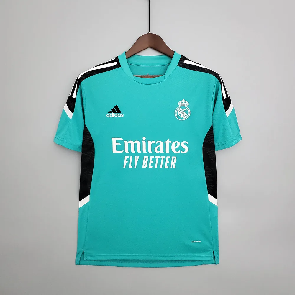2021/2022 Real Madrid Training Wear Football Shirt Green — main view