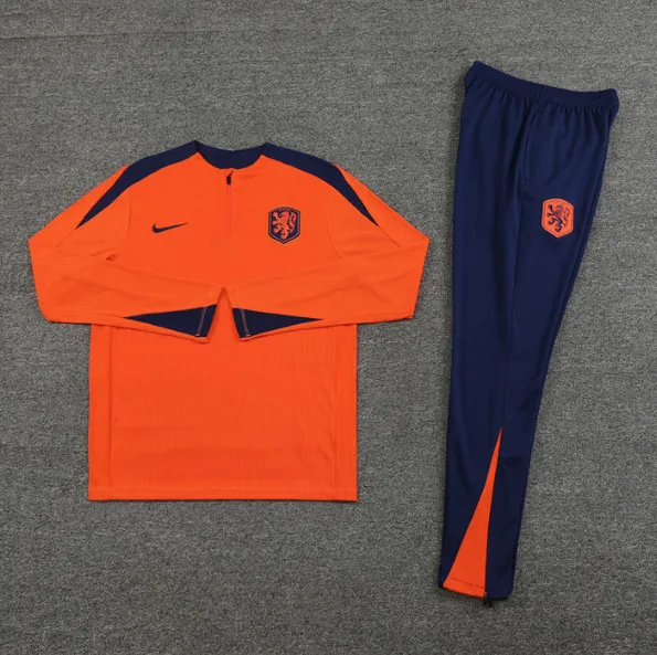 2026 Pays-Bas Demi-Tirette Tenue d'Entraînement Orange Maillot de Football AAA qualité fan Ensemble — main view