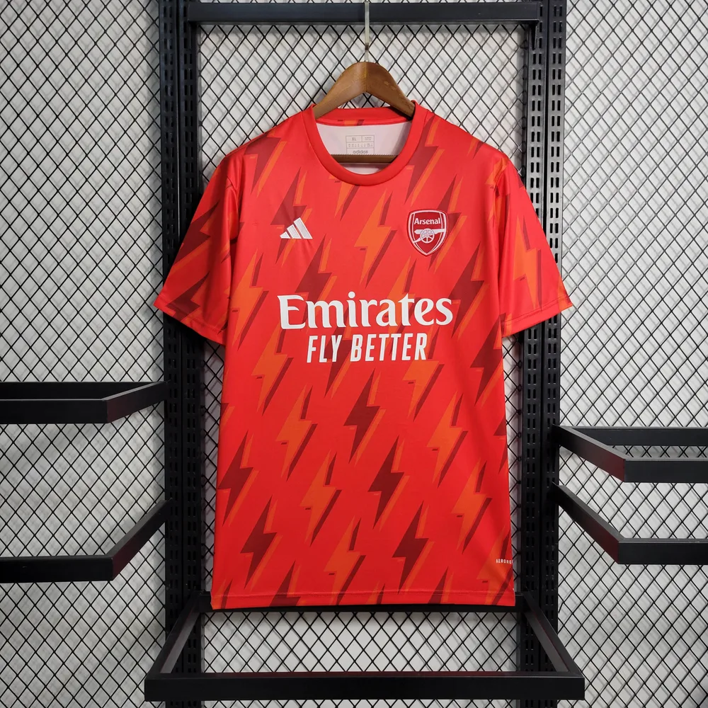 2023/2024 Arsenal Training Wear Red Soccer Jersey — main view