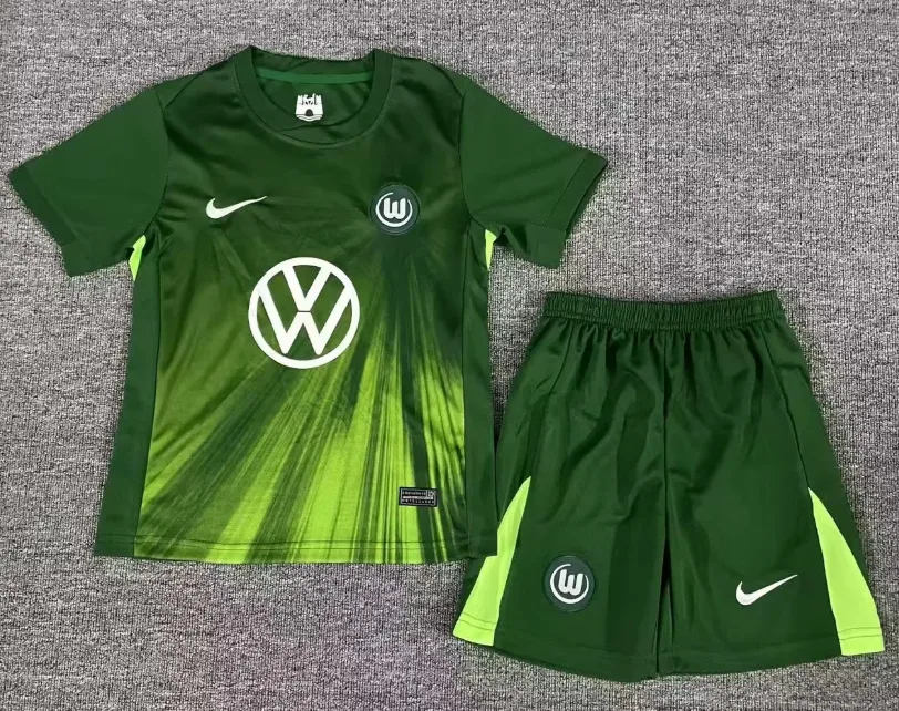 2025/2026 VfL Wolfsburg Home Football Jersey fan-grade Kids Size — main view