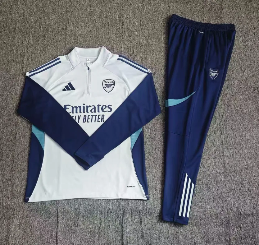 2025/2026 Arsenal Half-Pull Training Suit Light Gray Football Shirt  Set — main view